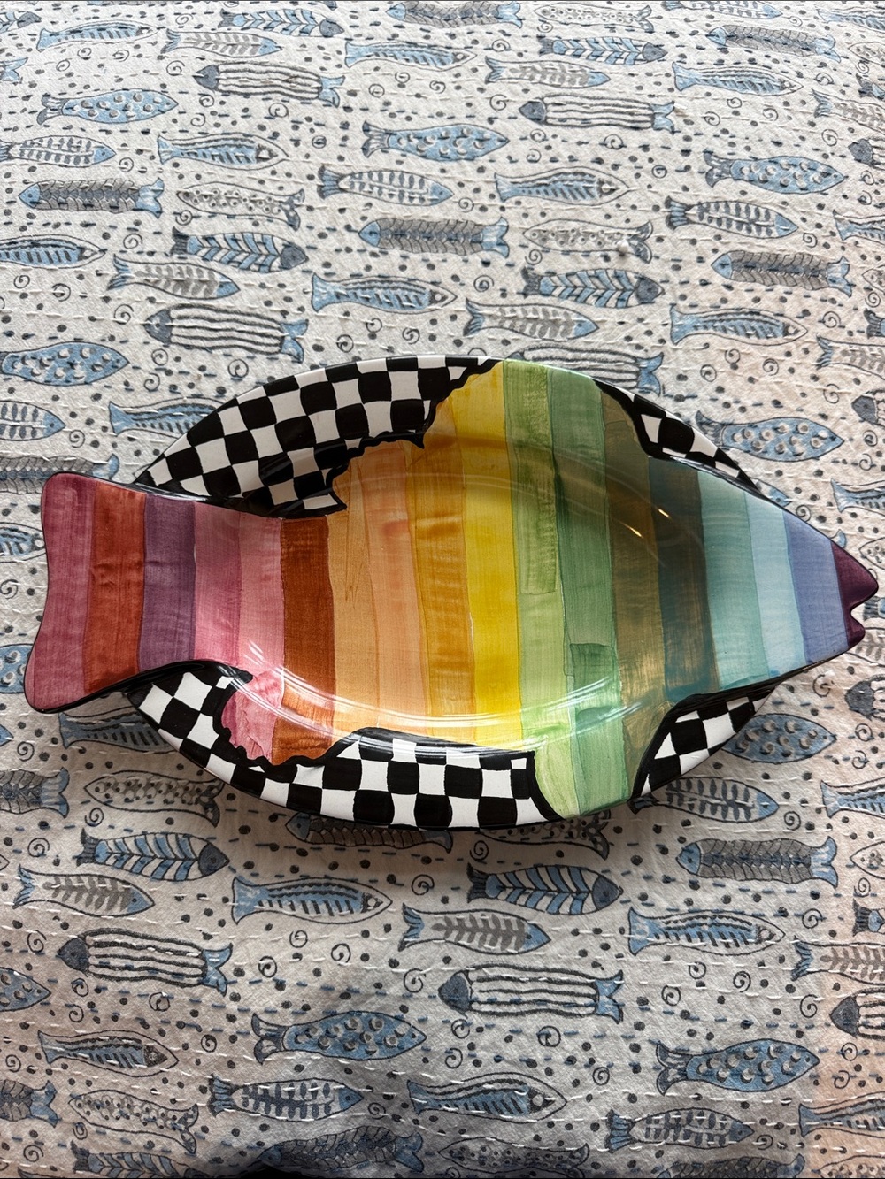 MacKenzie-Childs Rainbow Fish Platter